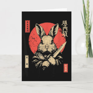 Rabbit Vintage Japanese Graphic Funny Rabbit Lover Card