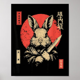 Rabbit Vintage Japanese Graphic Funny Rabbit Lover Poster