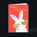 Rabbit w Sunglasses Happy Birthday Card<br><div class="desc">Rabbit w sunglasses</div>