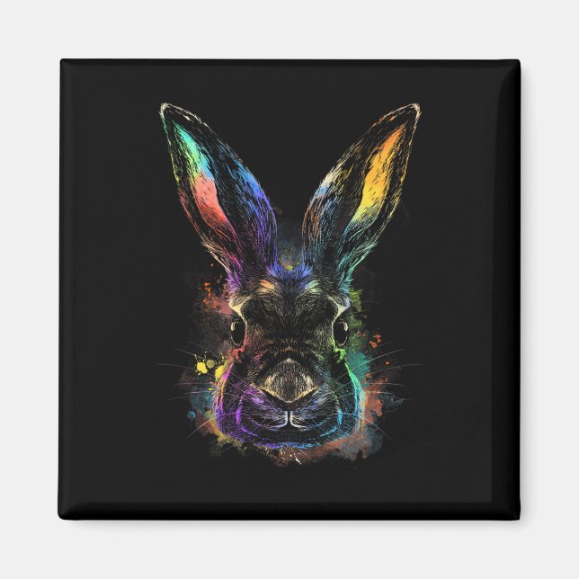 Rabbit Watercolor Bunny Hare Pet Easter  Magnet (Front)