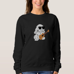 Rabbit Wearing Sunglasses Playing Ukulele Sweatshirt