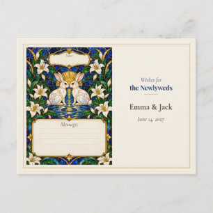 Rabbit Wedding Guest Book Wishes Postcard