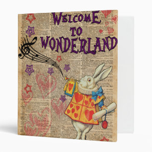Rabbit Welcome To .. Alice In Wonderland Binder