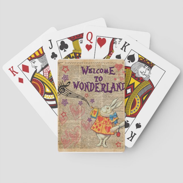 Rabbit Welcome To .. Alice In Wonderland Playing Cards (Back)
