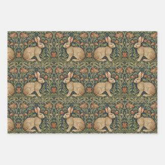 Rabbit Willian Morris Inspired Wrapping Paper