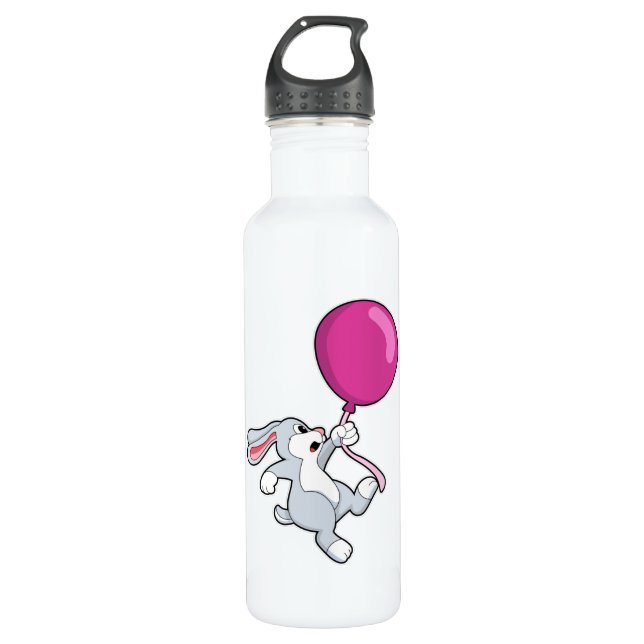 Rabbit with Balloon 710 Ml Water Bottle (Front)
