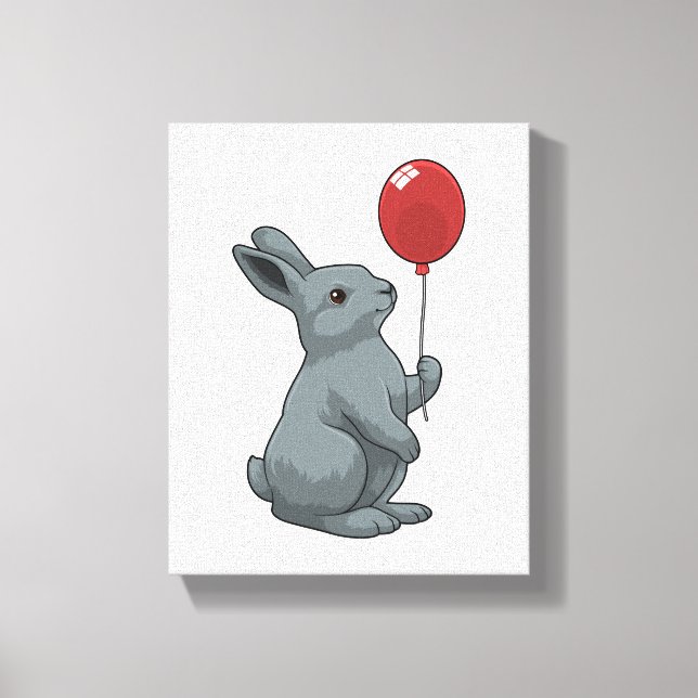 Rabbit with Balloon Canvas Print (Front)
