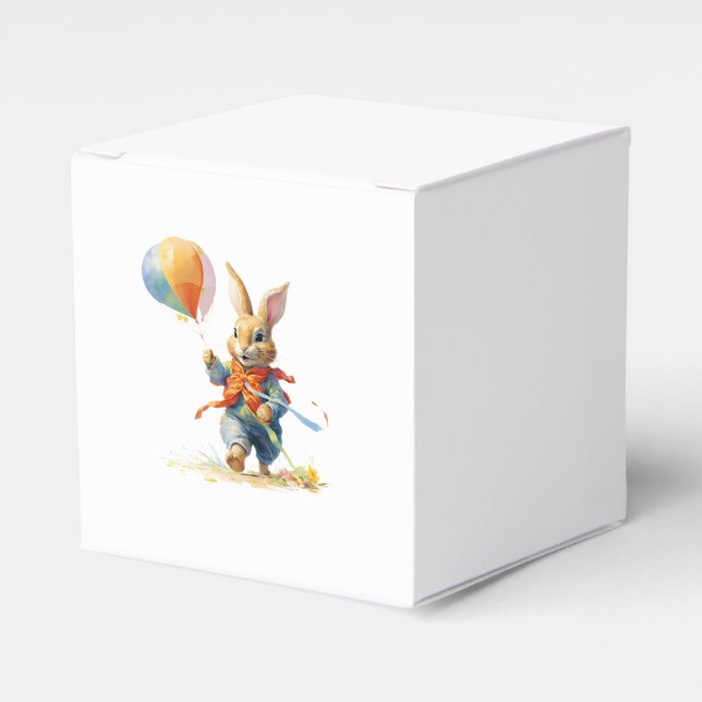  RABBIT WITH BALLOONS Throw Pillow Favour Boxes (Front Side)