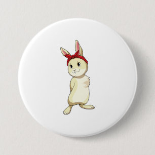 Rabbit with Bandana 3 Inch Round Button
