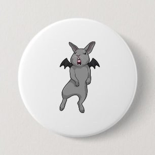 Rabbit with Bat wing 3 Inch Round Button