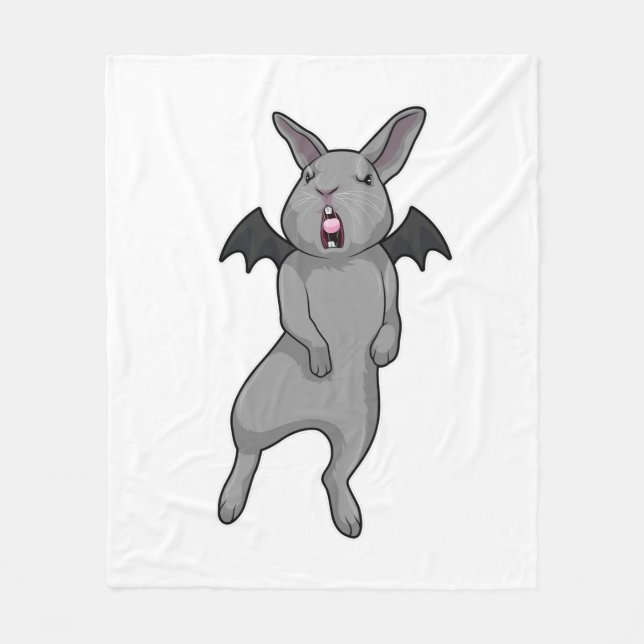 Rabbit with Bat wing Fleece Blanket (Front)