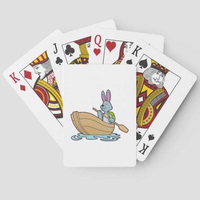 Rabbit with Boat & Paddle Playing Cards (Back)