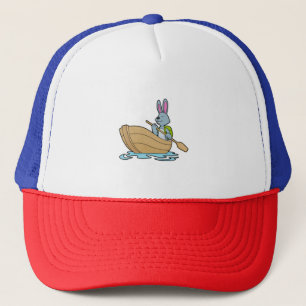Rabbit with Boat & Paddle Trucker Hat