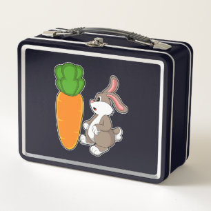 Rabbit with Carrot (2).PNG Metal Lunch Box