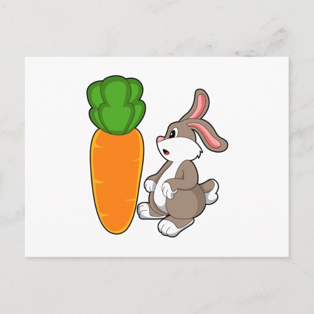 Rabbit with Carrot (2).PNG Postcard (Front)