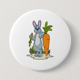 Rabbit with Carrot 3 Inch Round Button
