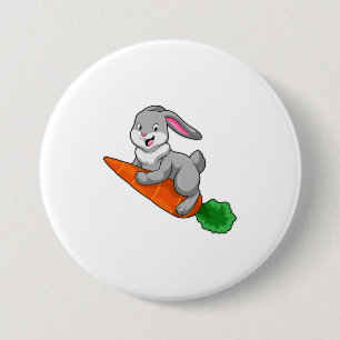 Rabbit with Carrot 3 Inch Round Button