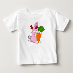 Rabbit with Carrot and Heart Baby T-Shirt