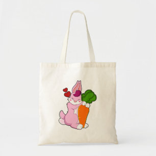 Rabbit with Carrot and Heart Tote Bag