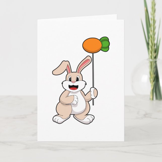 Rabbit with Carrot as Balloon.PNG Card (Front)