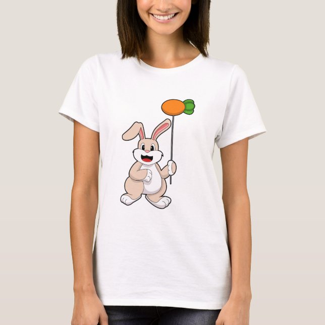 Rabbit with Carrot as Balloon.PNG T-Shirt (Front)