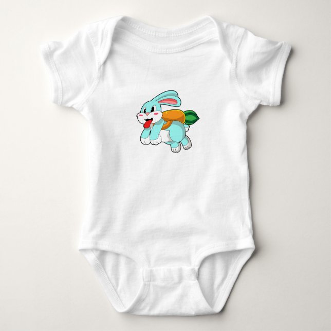 Rabbit with Carrot as Rocket Baby Bodysuit (Front)