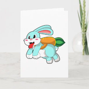 Rabbit with Carrot as Rocket Card