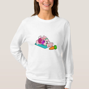 Rabbit with Carrot at Yoga on Yoga mat T-Shirt