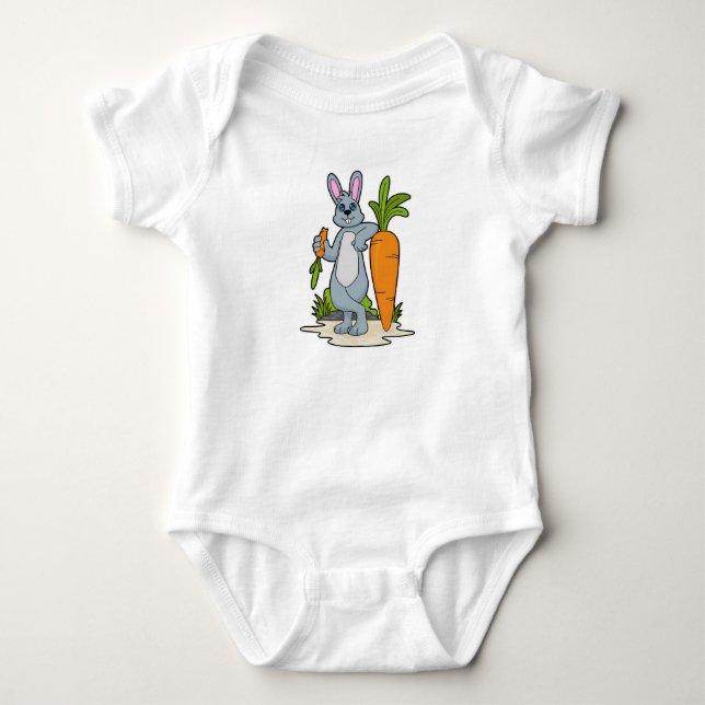 Rabbit with Carrot Baby Bodysuit (Front)