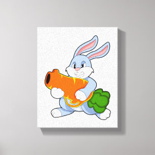 Rabbit with Carrot Canvas Print