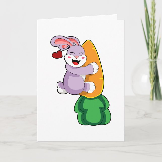 Rabbit with Carrot Card (Front)