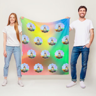 Rabbit with Carrot Fleece Blanket