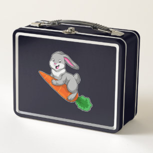 Rabbit with Carrot Metal Lunch Box