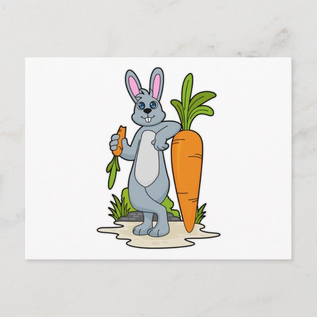 Rabbit with Carrot Postcard (Front)
