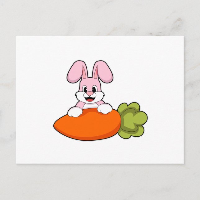 Rabbit with Carrot Postcard (Front)