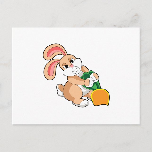 Rabbit with Carrot Postcard (Front)