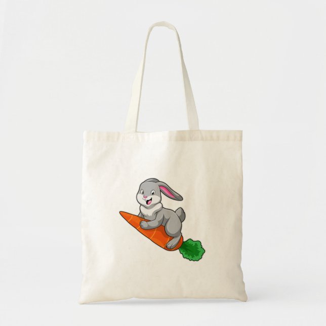 Rabbit with Carrot Tote Bag (Front)
