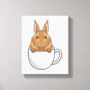 Rabbit with Cup of Coffee Canvas Print