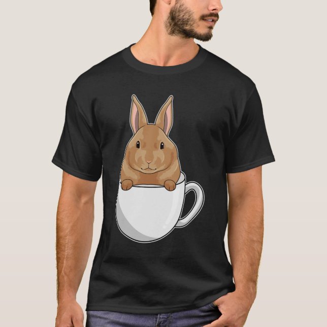 Rabbit with Cup of Coffee T-Shirt (Front)