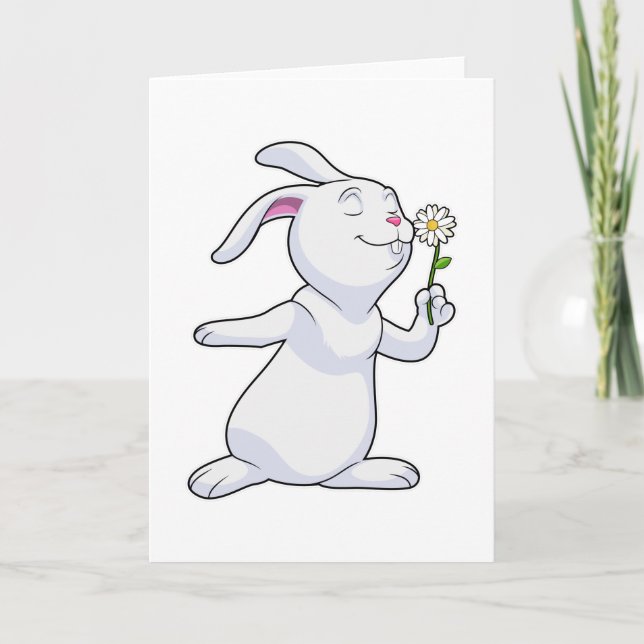 Rabbit with Daisy Card (Front)