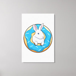 Rabbit with Doughnut Canvas Print