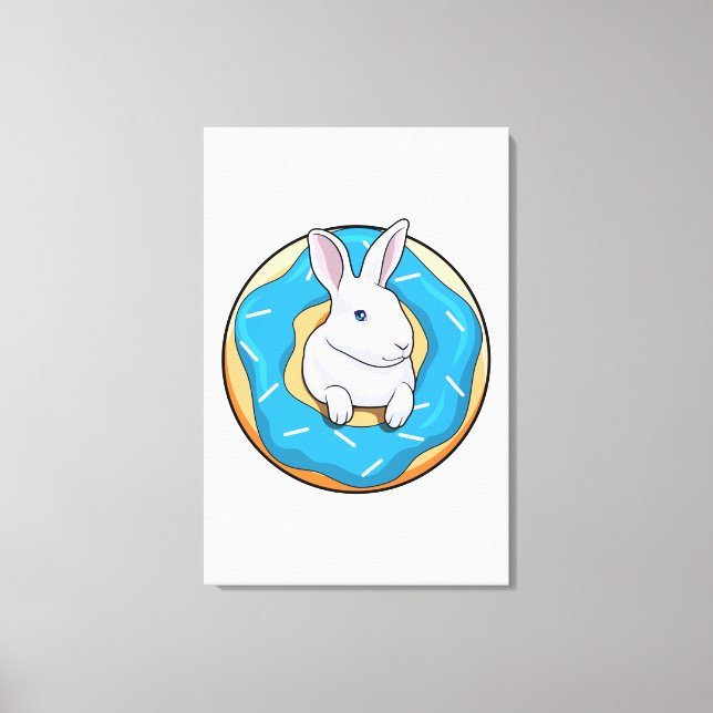 Rabbit with Doughnut Canvas Print (Front)