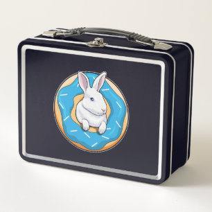 Rabbit with Doughnut Metal Lunch Box