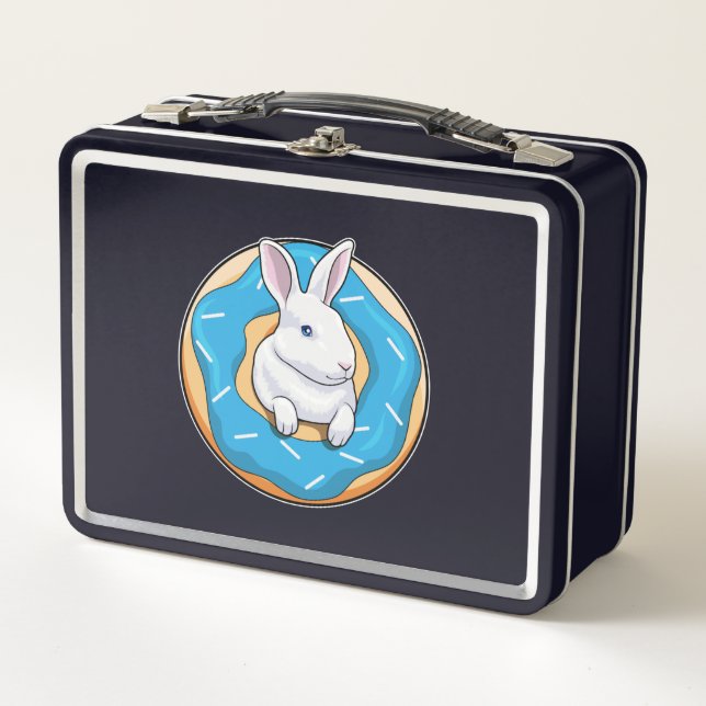 Rabbit with Doughnut Metal Lunch Box (Front)