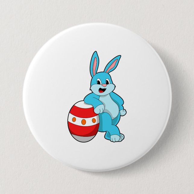 Rabbit with Easter egg 3 Inch Round Button (Front)