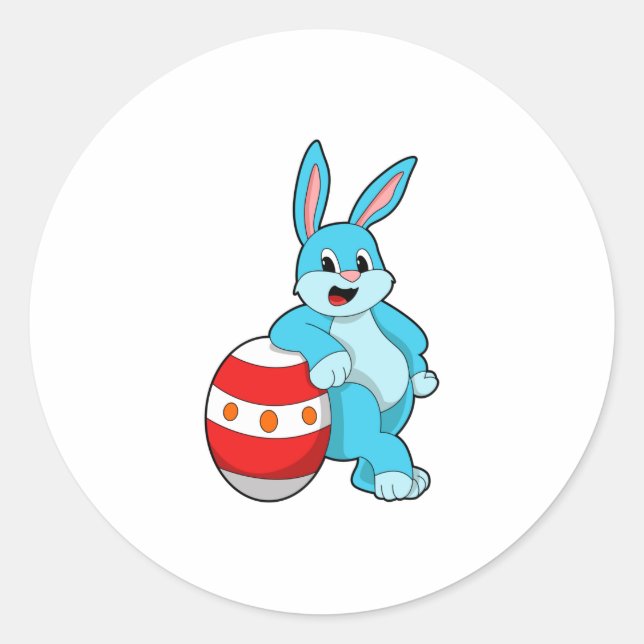 Rabbit with Easter egg Classic Round Sticker (Front)