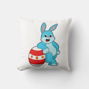 Rabbit with Easter egg Throw Pillow