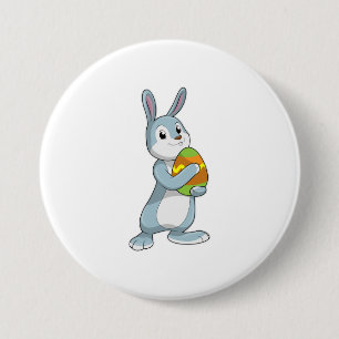 Rabbit with Egg 3 Inch Round Button