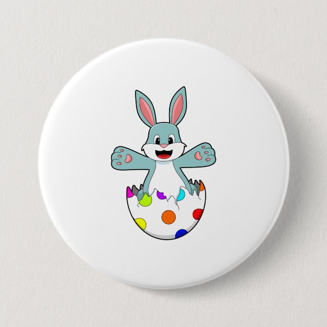 Rabbit with Egg 3 Inch Round Button (Front)