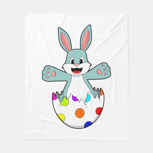 Rabbit with Egg Fleece Blanket (Front)